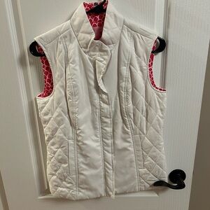 Lilly Pulitzer Quilted Cream Vest with Pink Lining